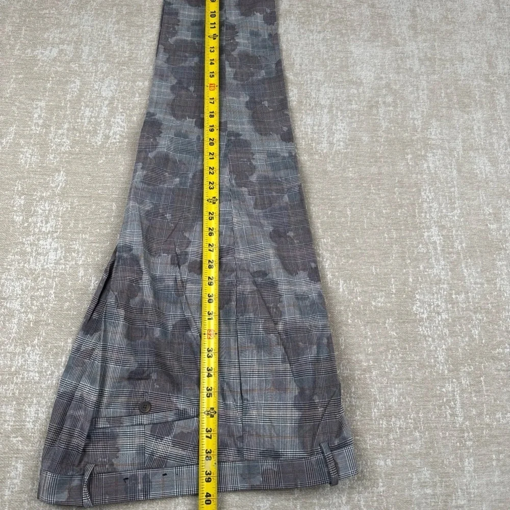Inc International Concepts 2PC Pant Suit Men’s Large Gray Slim Fit Camo Plaid